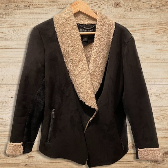 Cozy Jacket Faux Suede & Faux Sherpa | Size L - Picture 1 of 9